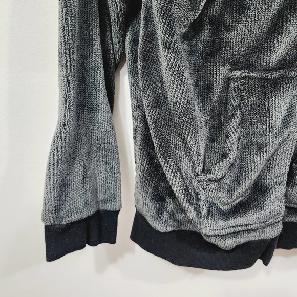 P.J. Salvage Gray Cozy Hoodie Full Zip Fleece Sherpa Jacket Women's Size XL - Picture 3 of 15